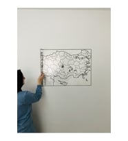 Türkiye Haritası Akıllı Kağıt Tahta 110x56 Cm Kalem Hediyeli Duvara,Cama,Tahtaya Uygulanır