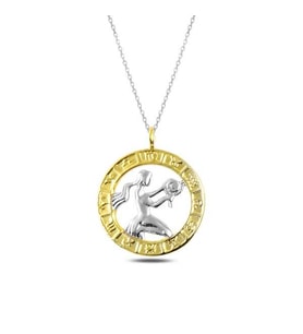 925 Ayar Gümüş Gold Başak Burcu Kadın Gümüş Kolye