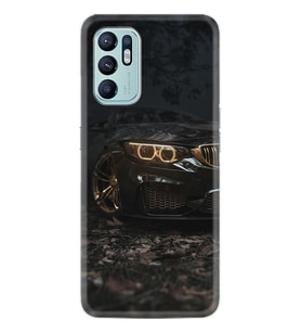 Oppo Reno 6 Kılıf Silikon Desen Özel Seri Black Car 1768