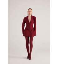 Belden Oturmalı Fit Kesim Deja Blazer Ceket Siyah (Bordo)