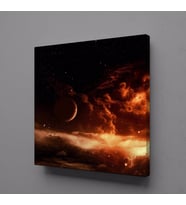 UZAYDAKİ GEZEGENLER TEMALI KANVAS TABLO 100x100cm (Karışık)