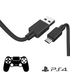 Tecno Playstation 4 Uyumlu Joystick Şarj Kablosu Micro Siyah