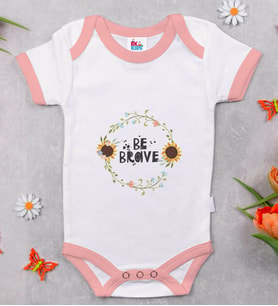 BK Kids Be Brave Tasarımlı Pembe Bebek Body Zıbın-2