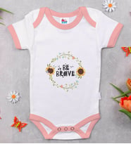 BK Kids Be Brave Tasarımlı Pembe Bebek Body Zıbın-2
