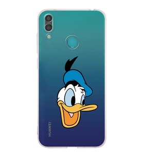 Huawei Y7 2019  Kamera korumalı Kapak Donald Duck Tasarımlı  Şeffaf Kılıf