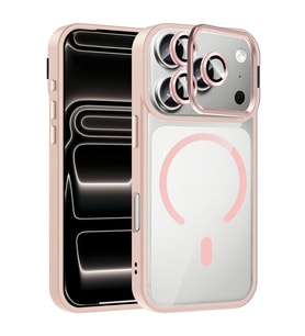Apple iPhone 17 Pro Kılıf Standlı ve Kamera Lens Hediyeli M-Safe Şarj Özellikli Zore Etro Kapak