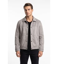 Erkek Siyah Regular Fit Mevsimlik Süet Spor Mont BGL-ST05437