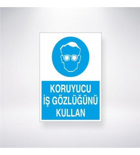 Koruyucu İş Gözlüğü Kullan 21x28 Arkası Yapışkanlı Levha