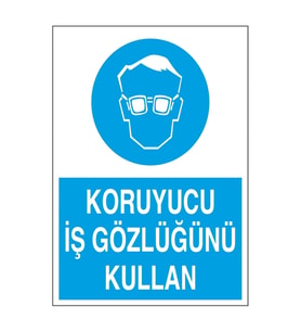 Koruyucu İş Gözlüğü Kullan 21x28 Arkası Yapışkanlı Levha