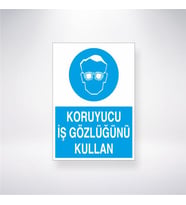 Koruyucu İş Gözlüğü Kullan 21x28 Arkası Yapışkanlı Levha