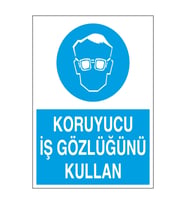 Koruyucu İş Gözlüğü Kullan 21x28 Arkası Yapışkanlı Levha