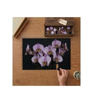 Mor Orkide Çiçekleri Tasarımı 240 parça Ahşap Puzzle Ahşap Kutuda MP09921