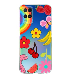 PrintiFy Oppo A54 4G ile Uyumlu Water Color 5  Kamera Korumalı Şeffaf  Kılıf