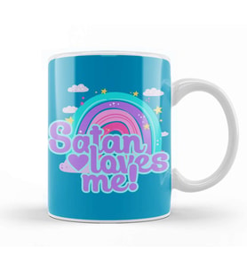 Satan Loves Me Cute Rainbow Kupa Bardak Porselen