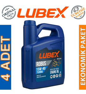 Lubex Robus Turbo 15W-40 4 Lt Dizel Mineral Motor Yağı (4 Adet)