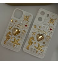 Kişiye Özel İsimli El Yapımı Kalp Çerçeve Charm Telefon Kılıfı - iPhone modelleri için uyumlu