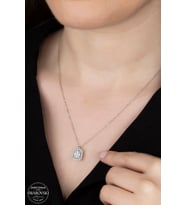 SWAROVSKİ CRYSTAL BAGET  925 AYAR GÜMÜŞ KOLYE