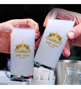 Kral Tacı Temalı Spesial İkili Rakı Bardağı Seti