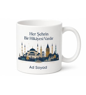 Şehir Temalı Baskılı Porselen Kupa Bardak Özel Tasarım Hediye