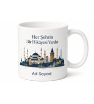 Şehir Temalı Baskılı Porselen Kupa Bardak Özel Tasarım Hediye