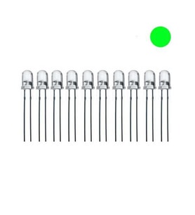 5mm Flaşörlü (Yanıp Sönen)Yeşil Led Paketi - 10 Adet (Şeffaf)