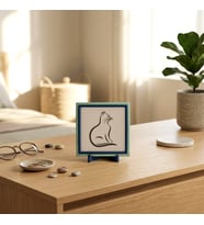 Modern Yorumla Kedi Silüeti Aksesuar, Dekorasyonunuzu Tamamlayan Estetik ve Zarif Duruş 10x10 cm