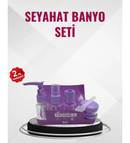 Mey İthalat® Seyahat Boy Banyo Seti 5’li Mini Şişe ve Kutusu Çantalı