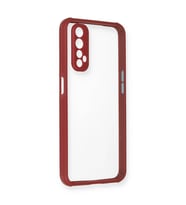 Realme 7 Kılıf Miami Şeffaf Silikon - Fuşya