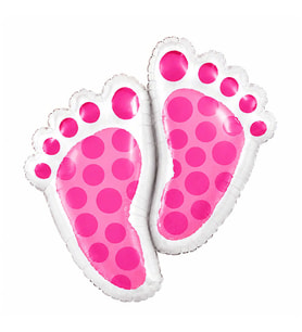 Baby Ayak İzi Pembe Folyo Balon