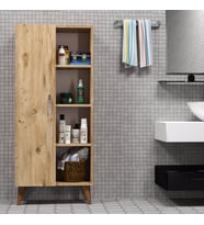 Star Tek Kapılı 4Raflı Çok Amaçlı Dolap Çam- BDL0202 (Sarı)