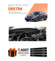 HONDA CIVIC FC5 (2015-2022) Uyumlu Torpido Koruma Örtüsü Oto Kılıfı - Siyah Gri