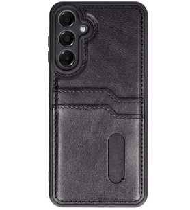 Galaxy A16 5G Kılıf Sara Kartvizitli Deri Kılıf - Siyah