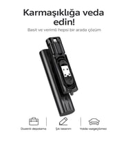 F0H7 7 in 1 Çok işlevli Type-C, USB, Micro Lighting Port, Seyahat Seti iPhone, Android, PC Çevirici (Siyah)