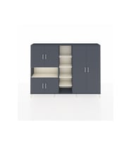 Arges Dolap 13 Raflı 6 Kapaklı 220x30x163 Antrasit-Antrasit/Aytaşı