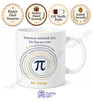 Pi Sayısı Temalı Matematik Severlere Özel Baskılı Kupa Bardak Hediye