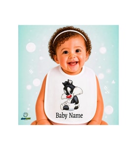 Kişiye Özel Sylvester Keten Bebek Mama Önlüğü – Yumuşak, Emici, Yıkanabilir, Özel Tasarım P110