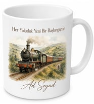 Tren Yolculuğu Anıları Kupa Bardak Özel Tasarım Hediye Porselen Mug