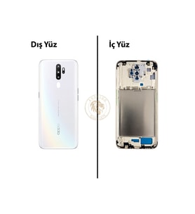 Oppo A5 2020 Beyaz Uyumlu Lensli Orta Kasa Full Kasa Kapak Gövde Housing