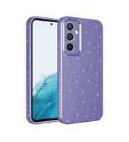 Samsung Galaxy S24 Kılıf Kamera Korumalı Simli Lüks Işıltılı Silikon (Mor)
