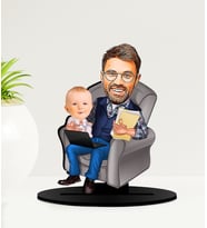 Kişiye Özel Babalar Günü  Hediyesi   Karikatürlü  Mdf Biblo (Çok Renkli)