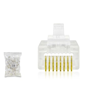 Cat5 Konnektör Ez Rj45 Delikli 100Lü Paket Şeffaf HDX5062