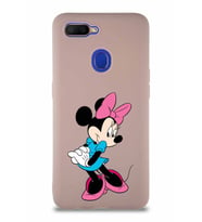 Oppo A5S Soft Premier Kapak Minnie Mouse-F Tasarımlı Silikon Kılıf - Pudra (Şeffaf)