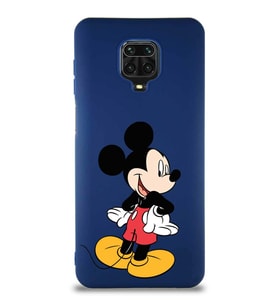 Xiaomi Redmi Note 9 Pro Soft Premier Kapak Mickey Mouse-D Tasarımlı Silikon Kılıf - Lacivert (Şeffaf)
