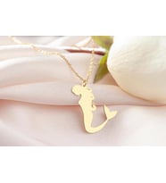 Minimalist Deniz Kızı Model Kolye 925K Gümüş (Gold)
