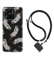 Xiaomi Poco X3 Pro M4 Pro X4 Pro C40 10C Kılıf Boyun Askılı Silikon Sevimli Kedicikler 1785