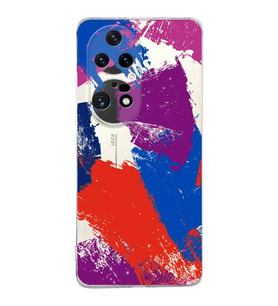 Huawei P50 Pro Uyumlu Kapak Brush Stroke Tasarımlı Şeffaf Silikon Kılıf