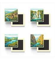 Erzincan - Baskılı Buzdolap Magneti Kare - 9x9 cm - 4 Adet