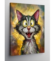 Kanvas Tablo Şaşkın Kedi