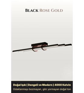 Cosmo Rose Gold LED Tavan Avize – Kumandalı Dim Edilebilir – Aşağı Işık