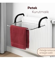 Porsima Petek Üstü Çamaşır Kurutmalığı - Katlanabilir Pencere Balkon Kurutma Askısı Gri